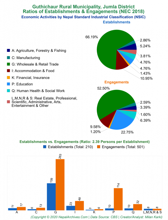 Economic Activities by NSIC Charts of Guthichaur Rural Municipality