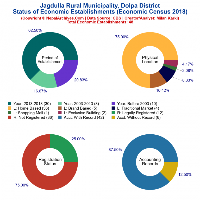 NEC 2018 Economic Establishments Charts of Jagdulla Rural Municipality