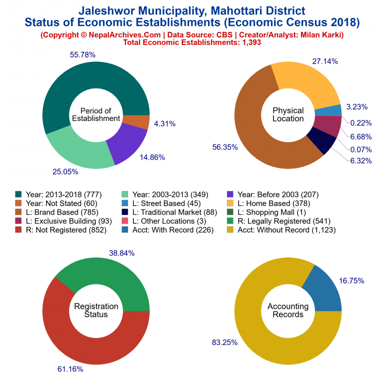 NEC 2018 Economic Establishments Charts of Jaleshwor Municipality