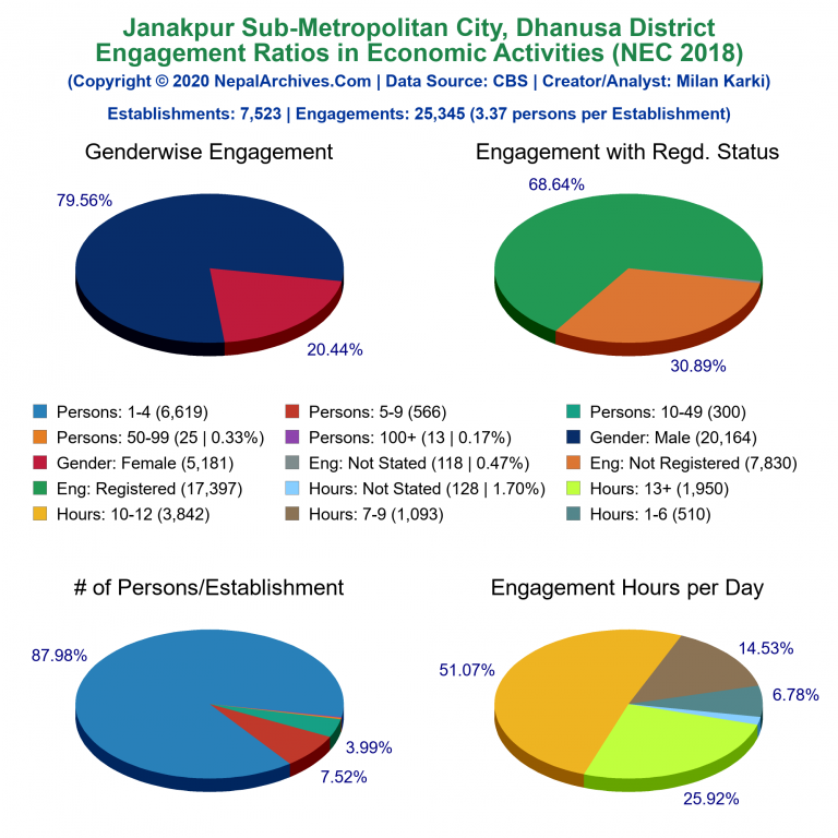 NEC 2018 Economic Engagements Charts of Janakpur Sub-Metropolitan City