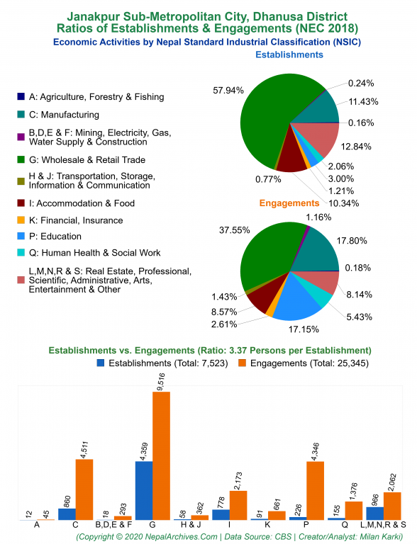 Economic Activities by NSIC Charts of Janakpur Sub-Metropolitan City