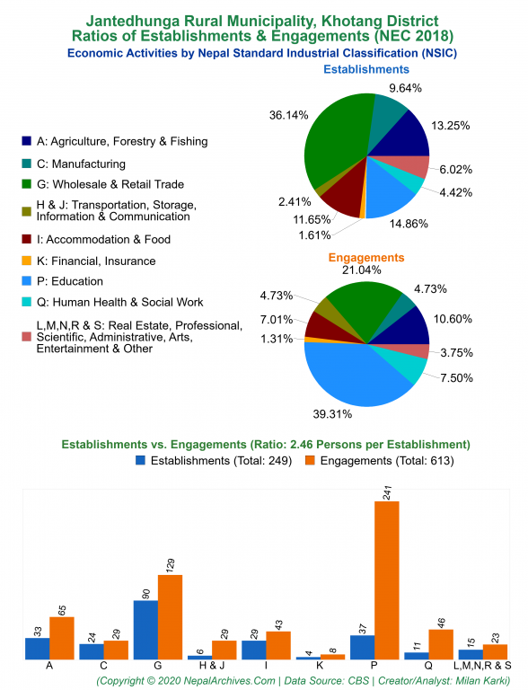 Economic Activities by NSIC Charts of Jantedhunga Rural Municipality