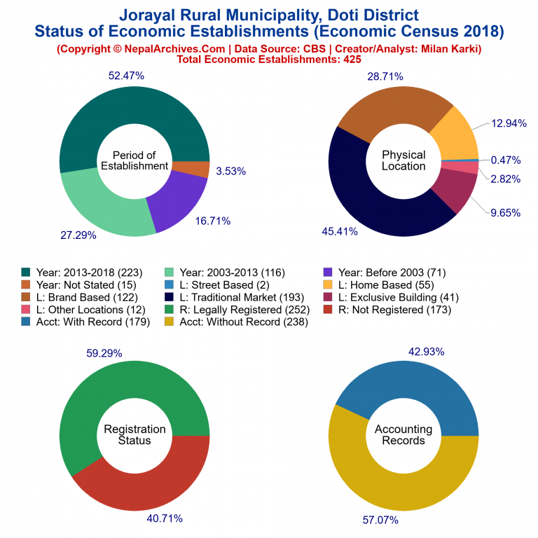 NEC 2018 Economic Establishments Charts of Jorayal Rural Municipality