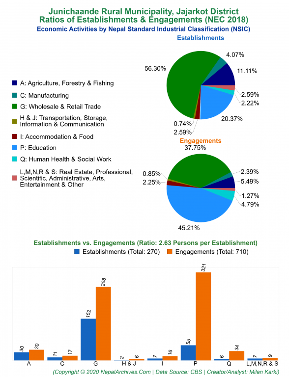 Economic Activities by NSIC Charts of Junichaande Rural Municipality