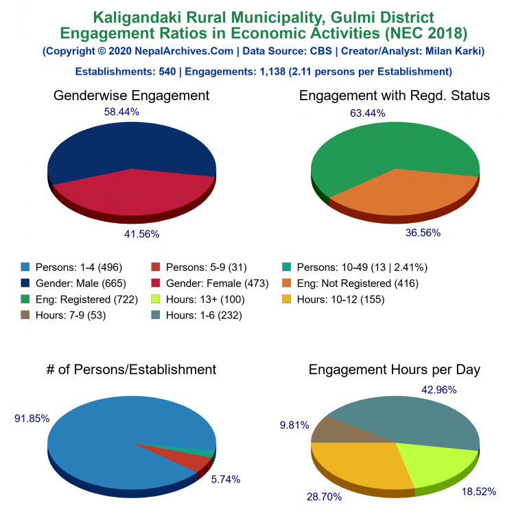 NEC 2018 Economic Engagements Charts of Kaligandaki Rural Municipality