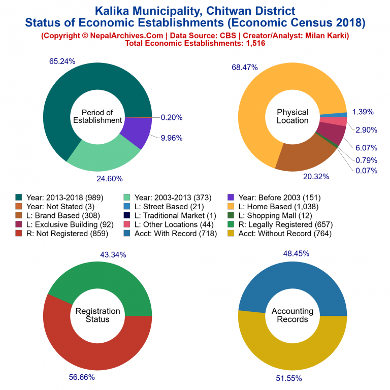 NEC 2018 Economic Establishments Charts of Kalika Municipality