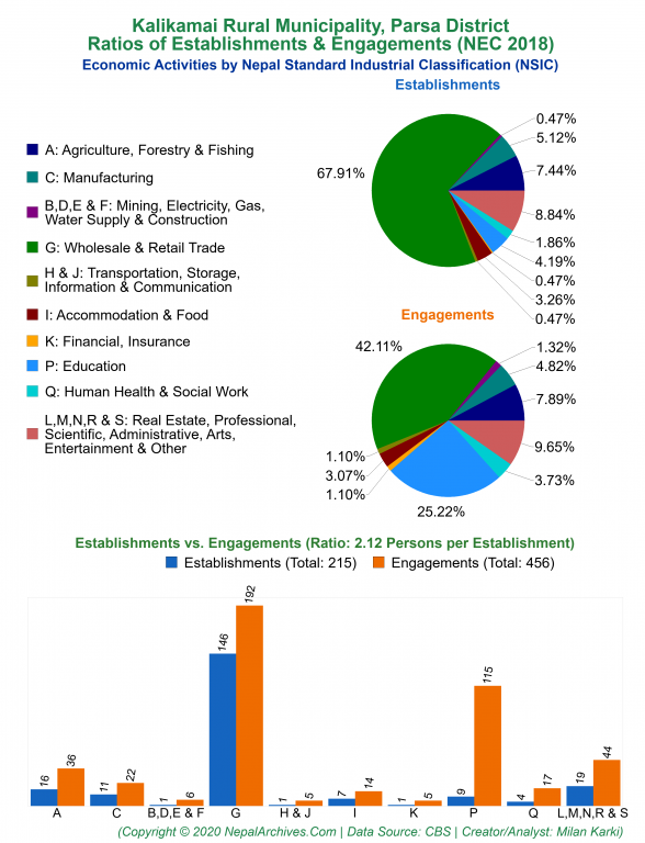 Economic Activities by NSIC Charts of Kalikamai Rural Municipality