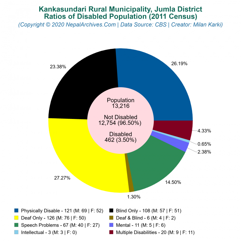 Disabled Population Charts of Kankasundari Rural Municipality