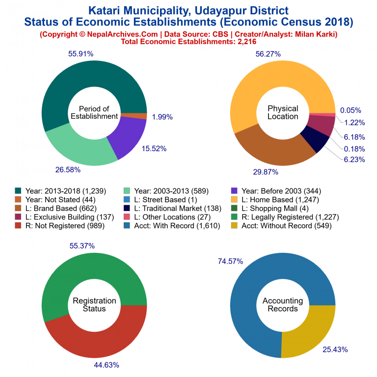 NEC 2018 Economic Establishments Charts of Katari Municipality