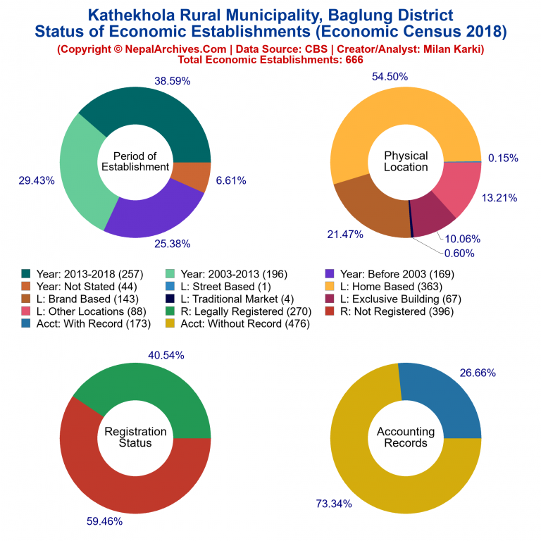 NEC 2018 Economic Establishments Charts of Kathekhola Rural Municipality