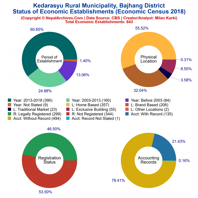 NEC 2018 Economic Establishments Charts of Kedarasyu Rural Municipality