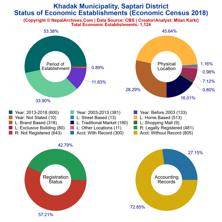 NEC 2018 Economic Establishments Charts of Khadak Municipality