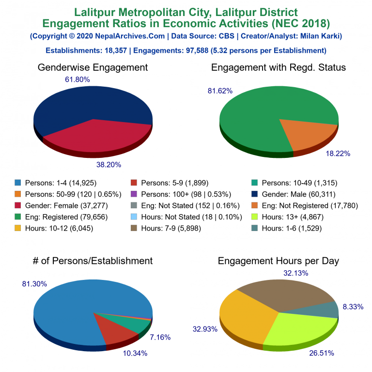 NEC 2018 Economic Engagements Charts of Lalitpur Metropolitan City