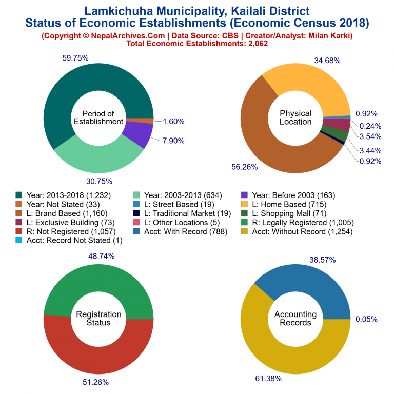 NEC 2018 Economic Establishments Charts of Lamkichuha Municipality