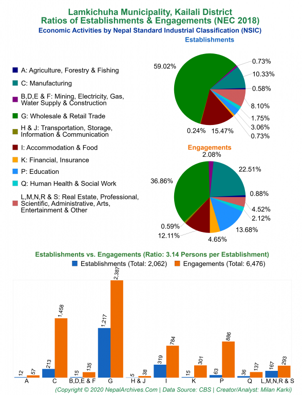 Economic Activities by NSIC Charts of Lamkichuha Municipality