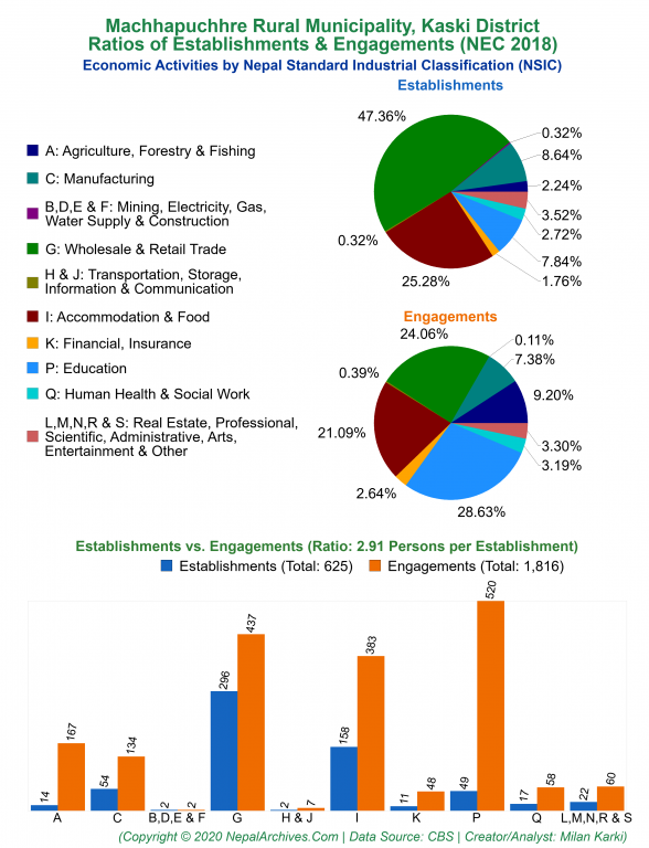 Economic Activities by NSIC Charts of Machhapuchhre Rural Municipality