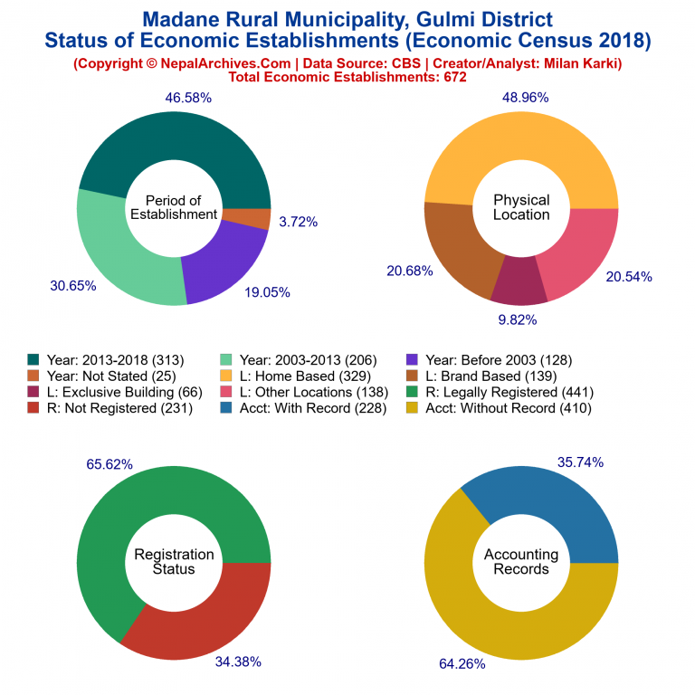 NEC 2018 Economic Establishments Charts of Madane Rural Municipality