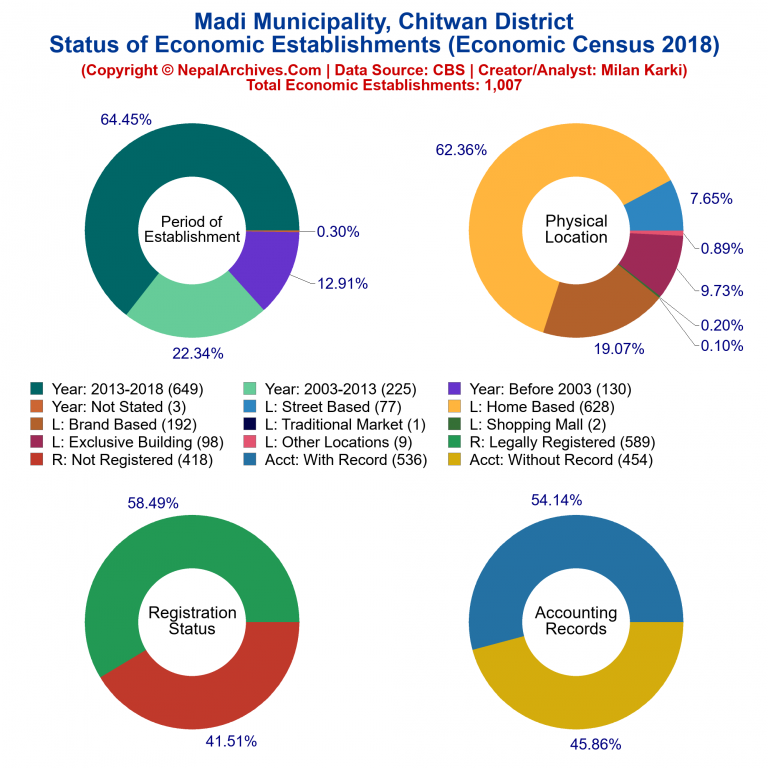 NEC 2018 Economic Establishments Charts of Madi Municipality