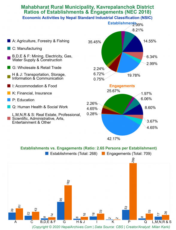 Economic Activities by NSIC Charts of Mahabharat Rural Municipality