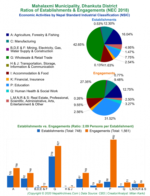 Economic Activities by NSIC Charts of Mahalaxmi Municipality