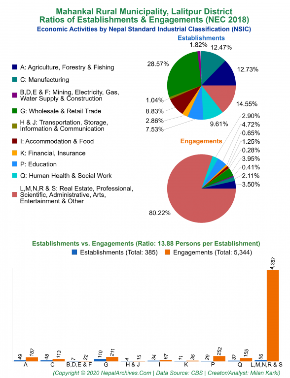 Economic Activities by NSIC Charts of Mahankal Rural Municipality