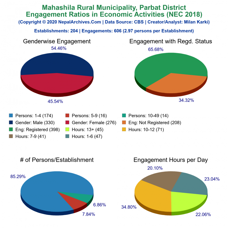 NEC 2018 Economic Engagements Charts of Mahashila Rural Municipality