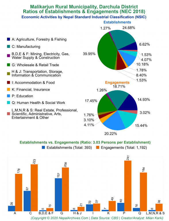 Economic Activities by NSIC Charts of Malikarjun Rural Municipality