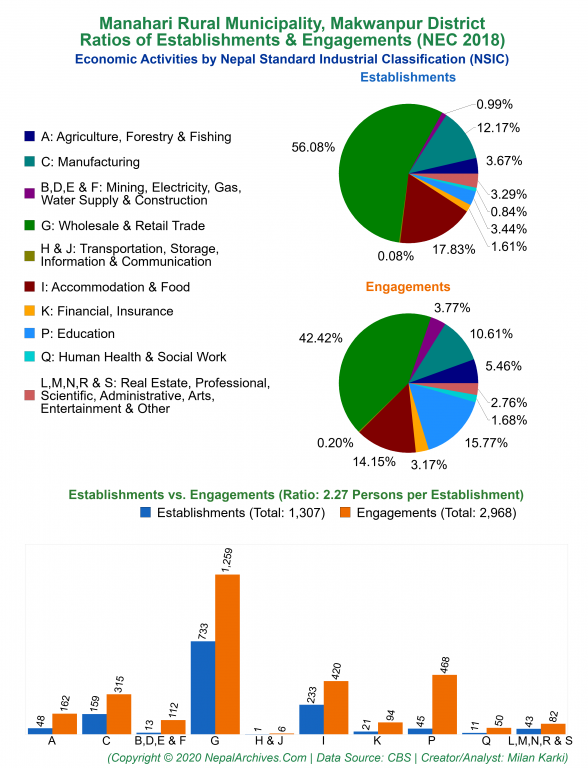 Economic Activities by NSIC Charts of Manahari Rural Municipality