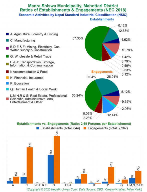 Economic Activities by NSIC Charts of Manra Shiswa Municipality