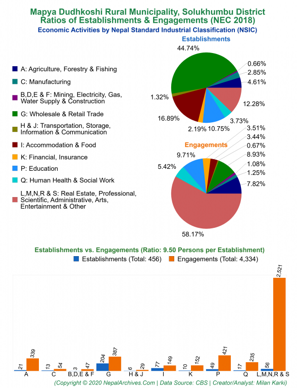 Economic Activities by NSIC Charts of Mapya Dudhkoshi Rural Municipality