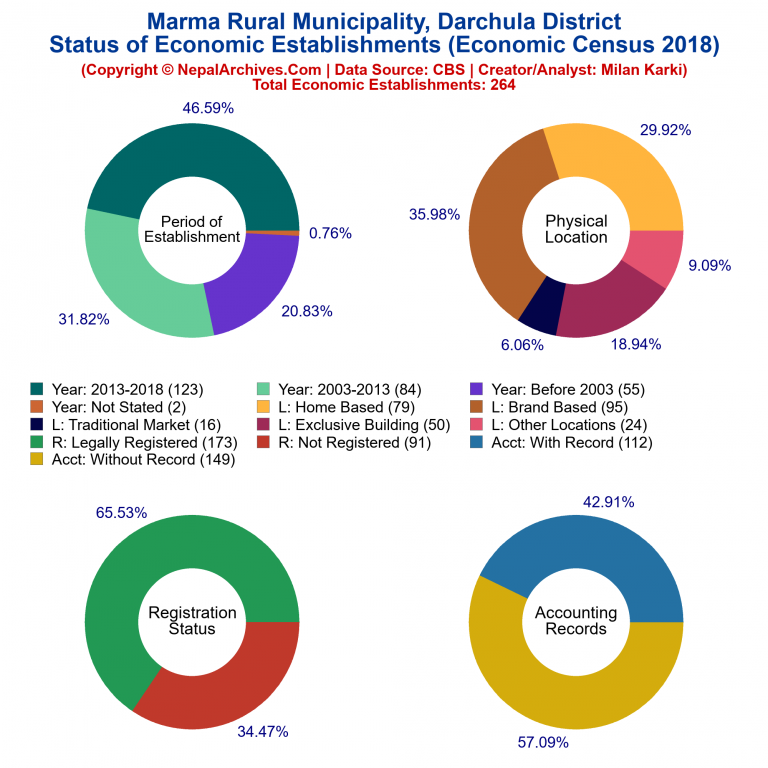 NEC 2018 Economic Establishments Charts of Marma Rural Municipality