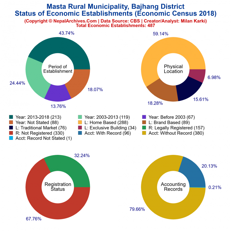 NEC 2018 Economic Establishments Charts of Masta Rural Municipality
