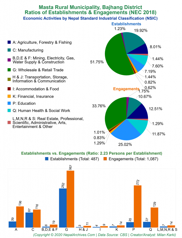 Economic Activities by NSIC Charts of Masta Rural Municipality