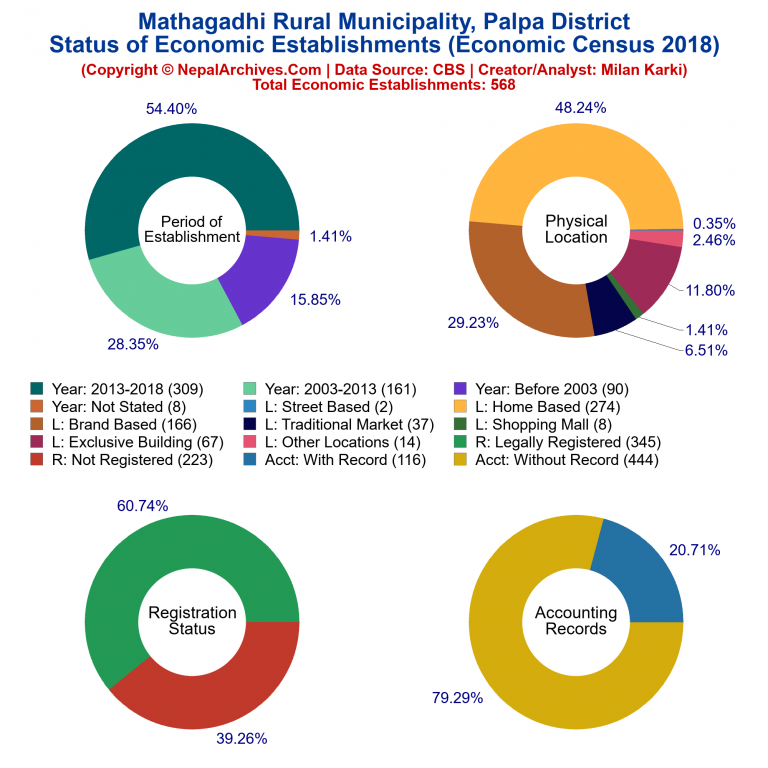 NEC 2018 Economic Establishments Charts of Mathagadhi Rural Municipality