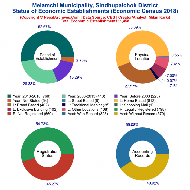 NEC 2018 Economic Establishments Charts of Melamchi Municipality