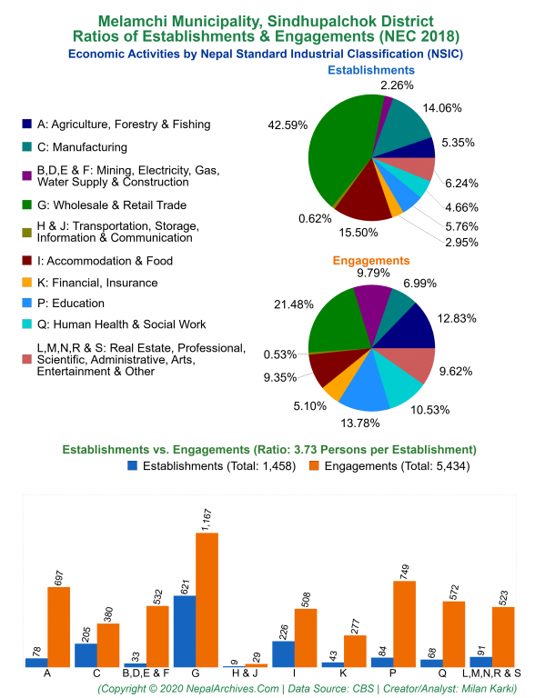 Economic Activities by NSIC Charts of Melamchi Municipality