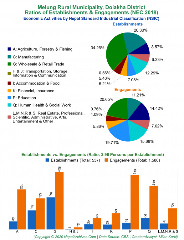 Economic Activities by NSIC Charts of Melung Rural Municipality