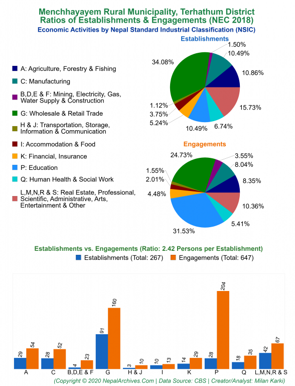 Economic Activities by NSIC Charts of Menchhayayem Rural Municipality