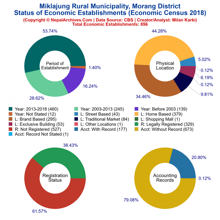 NEC 2018 Economic Establishments Charts of Miklajung Rural Municipality