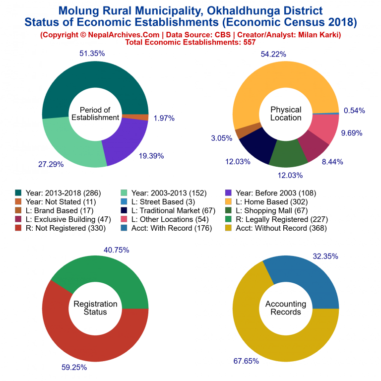 NEC 2018 Economic Establishments Charts of Molung Rural Municipality