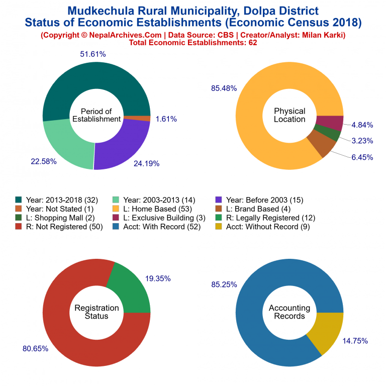 NEC 2018 Economic Establishments Charts of Mudkechula Rural Municipality