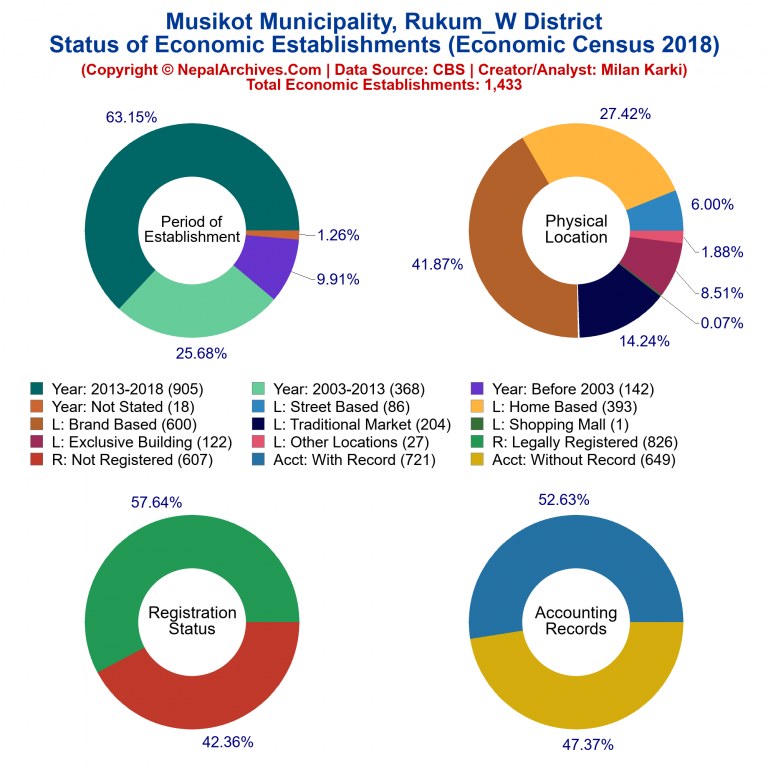 NEC 2018 Economic Establishments Charts of Musikot Municipality