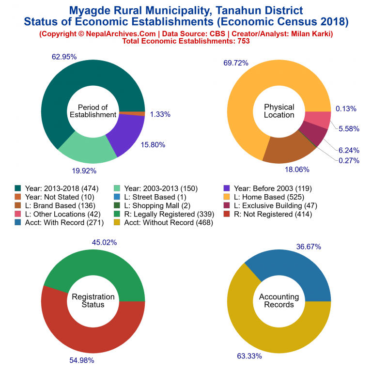 NEC 2018 Economic Establishments Charts of Myagde Rural Municipality