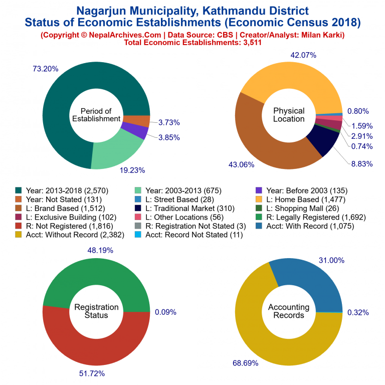 NEC 2018 Economic Establishments Charts of Nagarjun Municipality