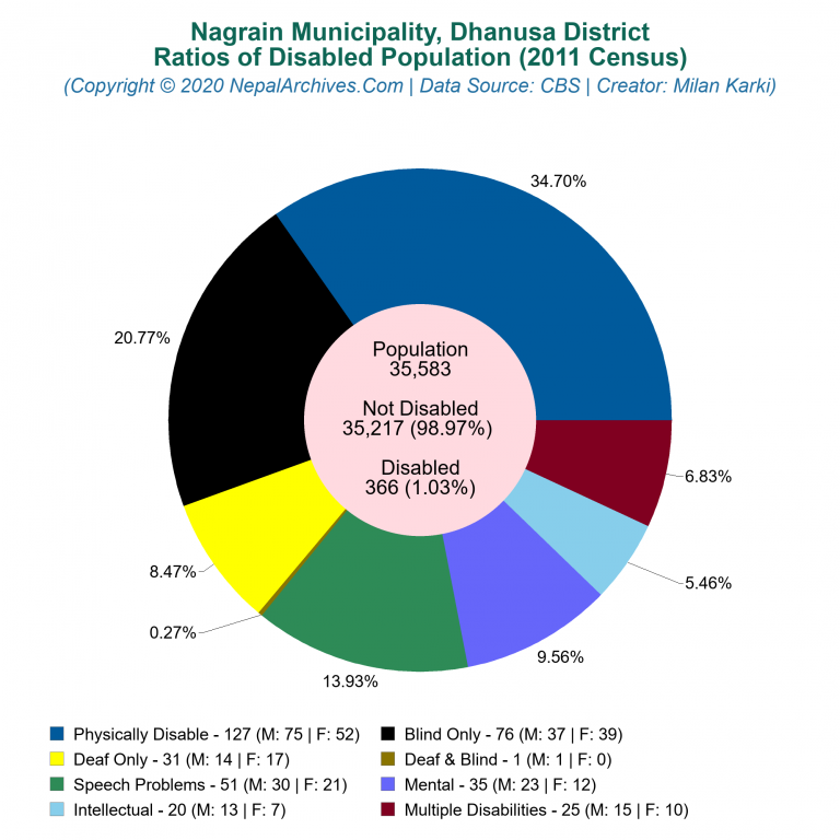 Disabled Population Charts of Nagrain Municipality