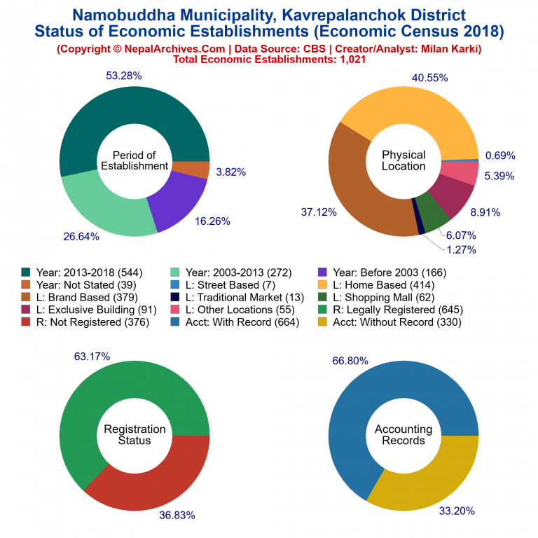 NEC 2018 Economic Establishments Charts of Namobuddha Municipality