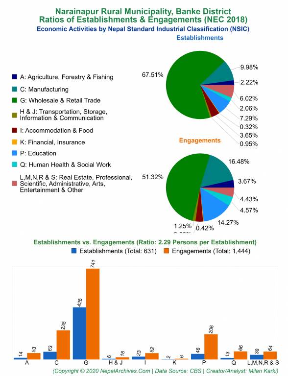 Economic Activities by NSIC Charts of Narainapur Rural Municipality