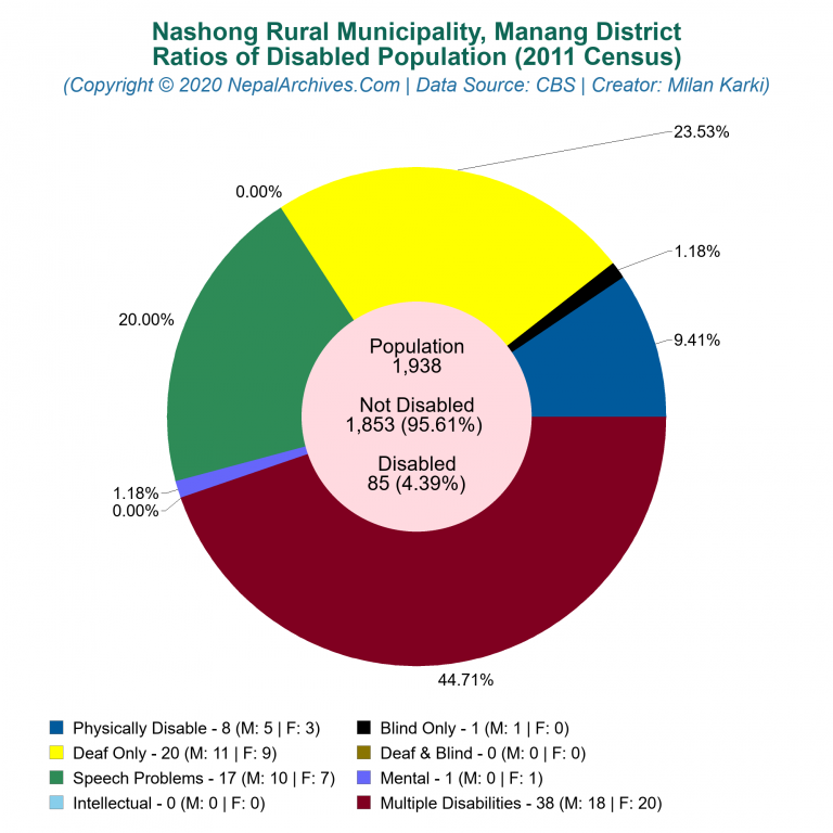 Disabled Population Charts of Nashong Rural Municipality