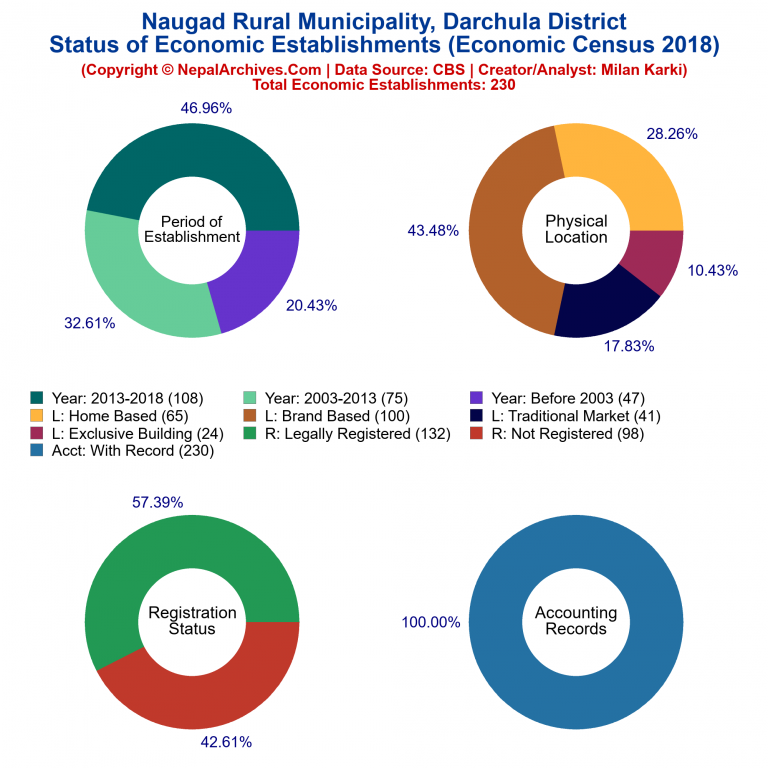 NEC 2018 Economic Establishments Charts of Naugad Rural Municipality