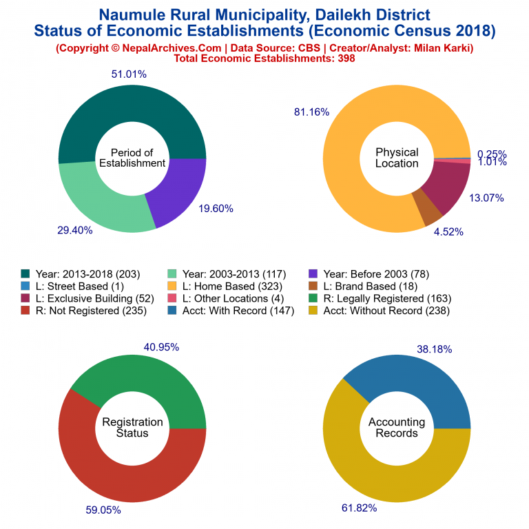 NEC 2018 Economic Establishments Charts of Naumule Rural Municipality